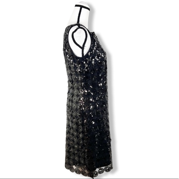 Milly Sequined Lace Trim Shift Dress 6 Vintage - Picture 4 of 6